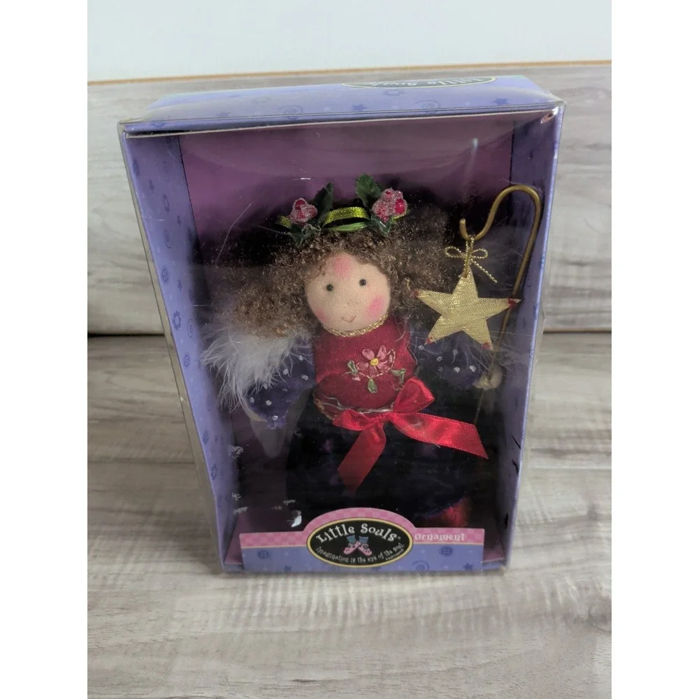 Little Souls Inc Ornament Doll  year 2004 Holiday Decoration Lot of 2